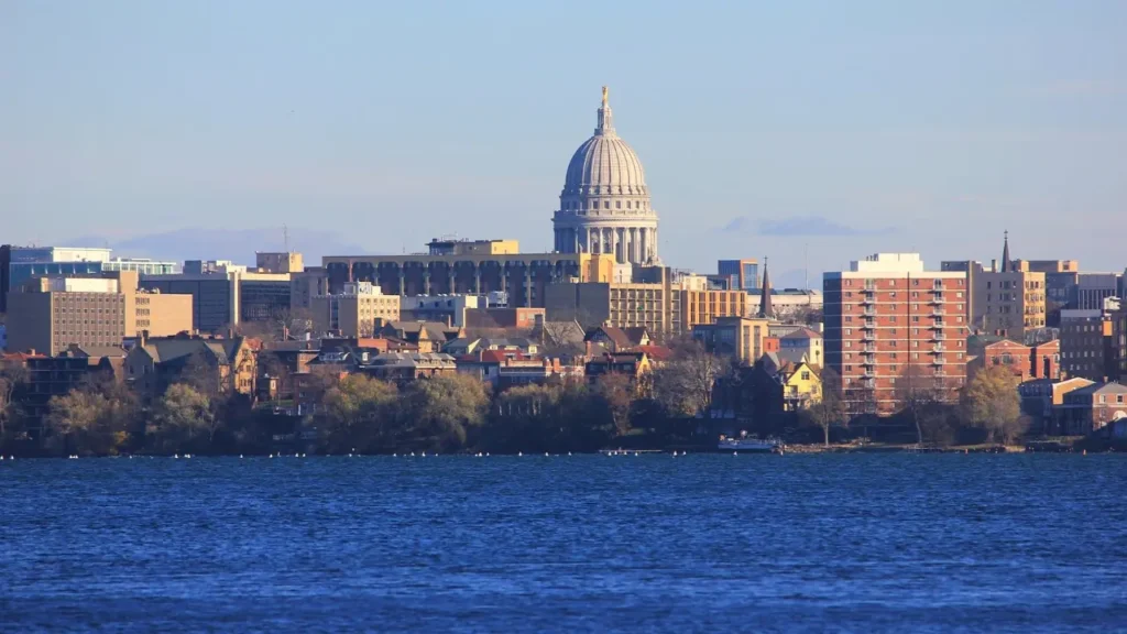 Lake Mendota and the Madison skyline